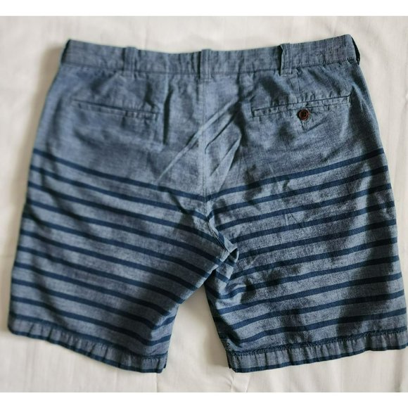 J. Crew Station Men's Stanton Indigo Striped Casual Chino Shorts Size W33 - Picture 4 of 13